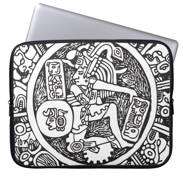 Mayan cirkla, den mexicanska hieroglyphen (Maya) Laptop Sleeve (Framsidan)