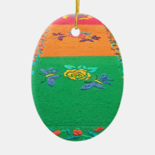 Mayan designprydnad 2 julgransprydnad keramik