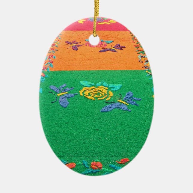 Mayan designprydnad 2 julgransprydnad keramik (Framsidan)