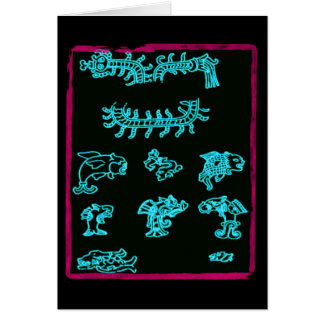 Mayan djur för blått hälsningskort