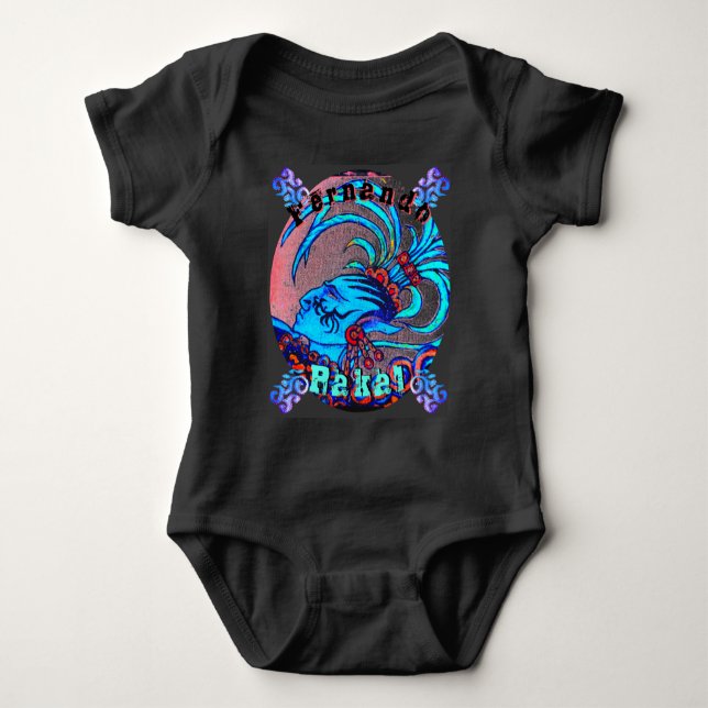 Mayan Elf: Defiance & Baby Namn Baby Bodykostym T Shirt (Framsida)