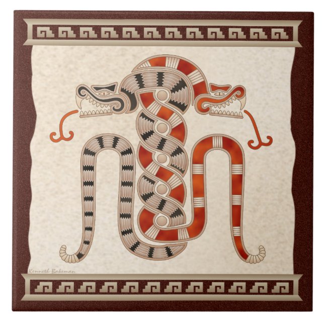 Mayan Entwined ormar Kakelplatta (Framsidan)