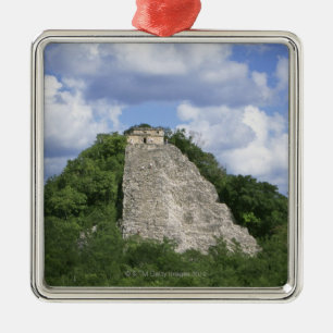 Mayan fördärvar av Coba, den Yucatan peninsulan, Julgransprydnad Metall