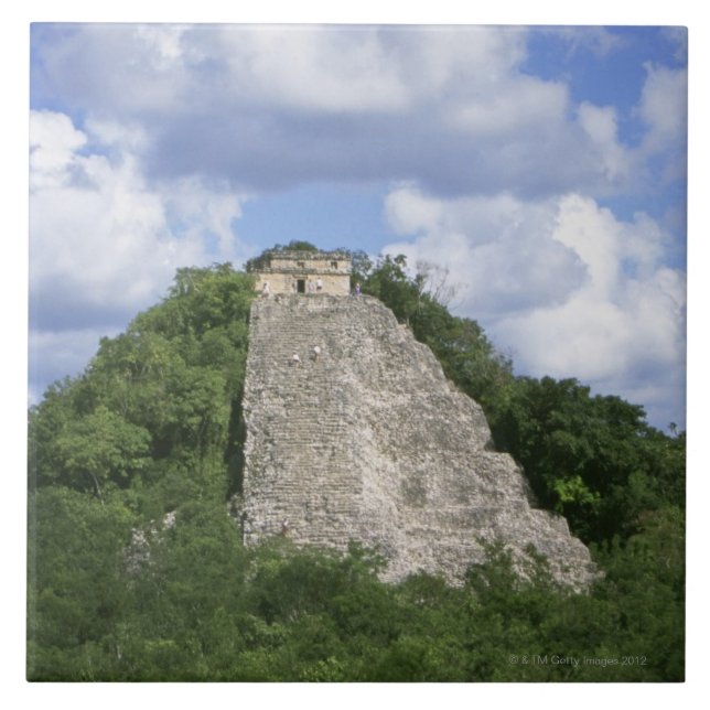 Mayan fördärvar av Coba, den Yucatan peninsulan, Kakelplatta (Framsidan)