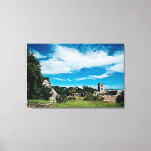 Mayan fördärvar av Palenque Canvastryck