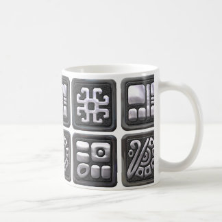 Mayan Glyph - Black och Silver Kaffemugg
