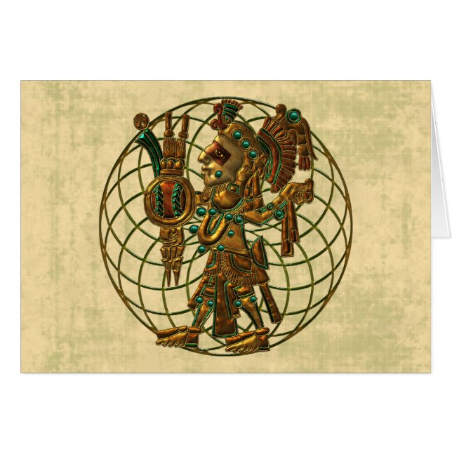 Mayan gudom 2 hälsningskort (Framsidan Horizontal)