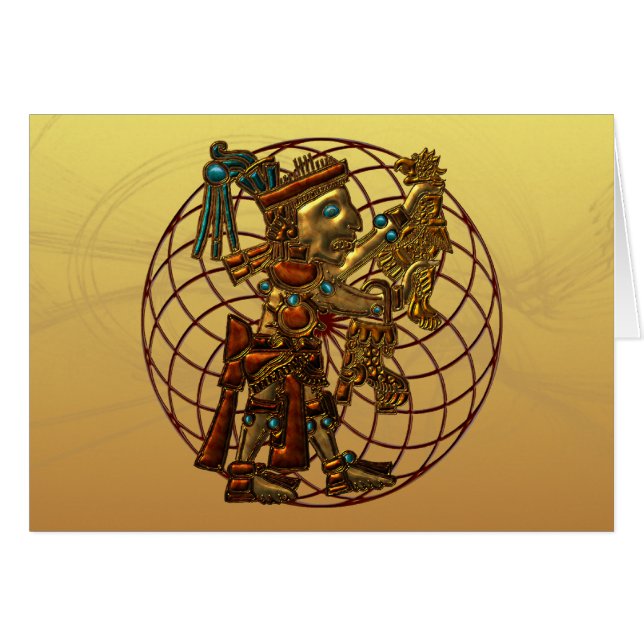 Mayan gudom hälsningskort (Framsidan Horizontal)