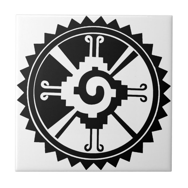 Mayan Gudom Symbol Hunab Ku Kakelplatta (Framsidan)