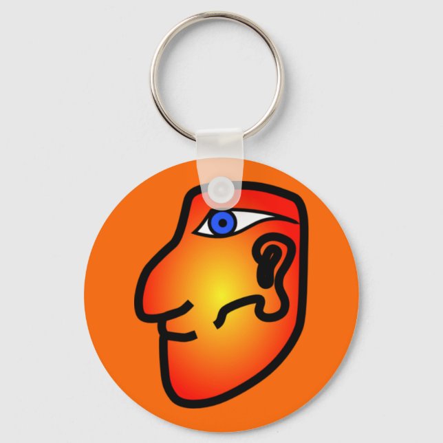 Mayan Head Keychain Nyckelring (Framsida)