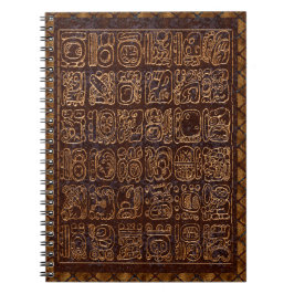Mayan Hieroglyphics Panel Anteckningsbok Med Spiral