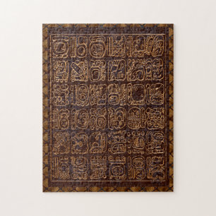 Mayan Hieroglyphics Panel Folk Art Pussel