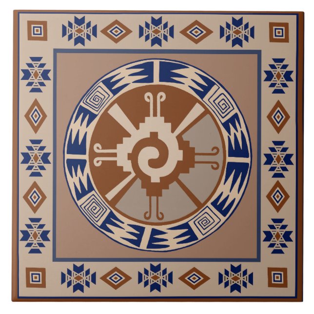 Mayan Hunab Ku himmelsk keramisk kakel (Framsidan)