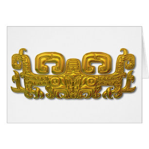 Mayan Jaguar - Guld Hälsningskort