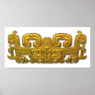 Mayan jaguar - guld poster
