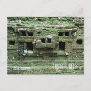 Mayan Jaguar Temple Lamanai Belize Vykort