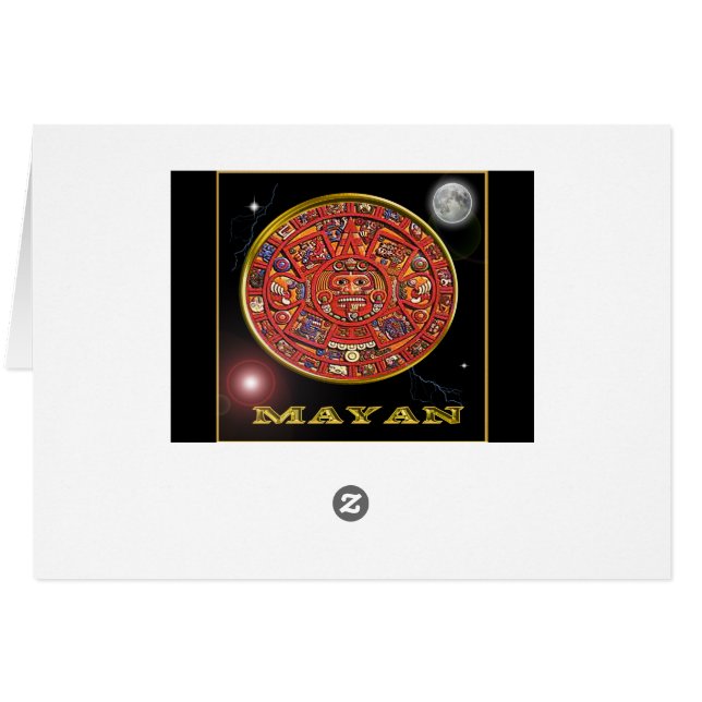 Mayan-kalender Hälsningskort (Baksidan Horizontal)