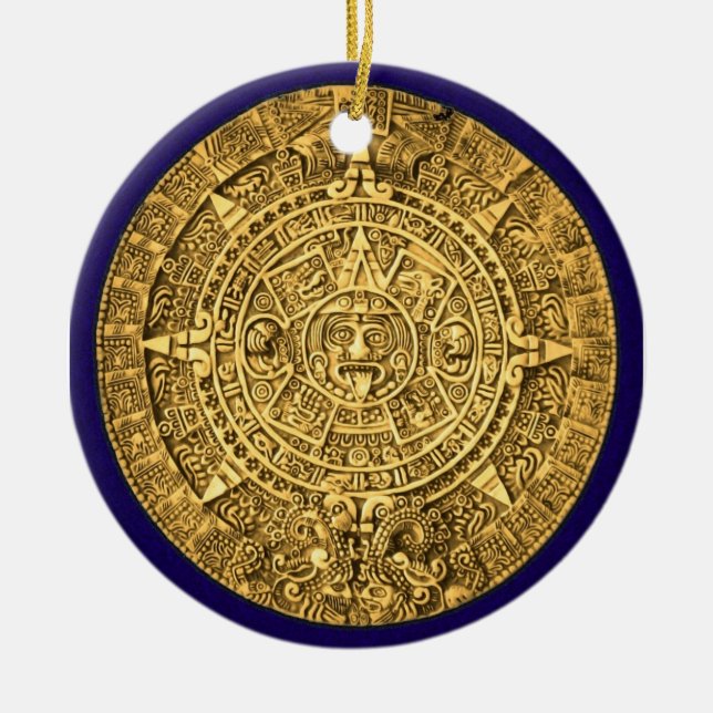 mayan kalender julgransprydnad keramik (Framsidan)