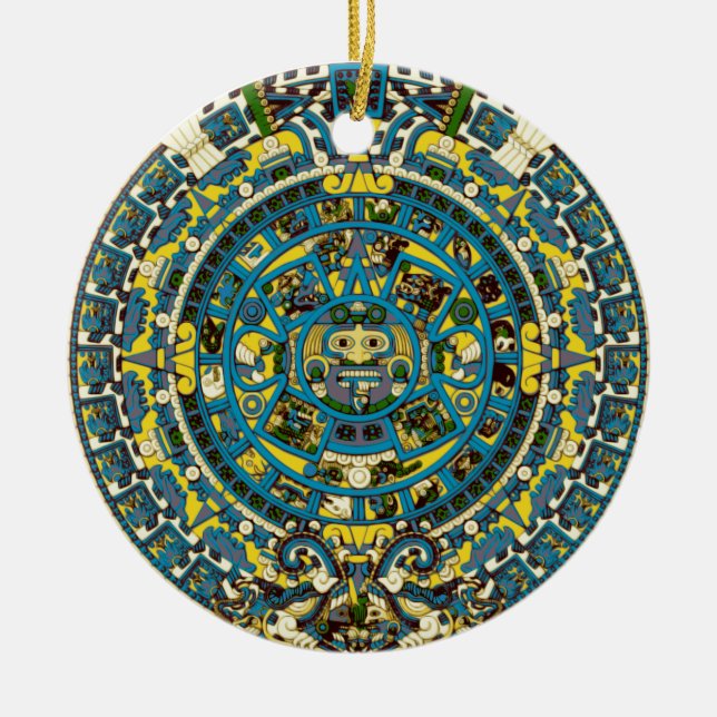 mayan kalender julgransprydnad keramik (Framsidan)