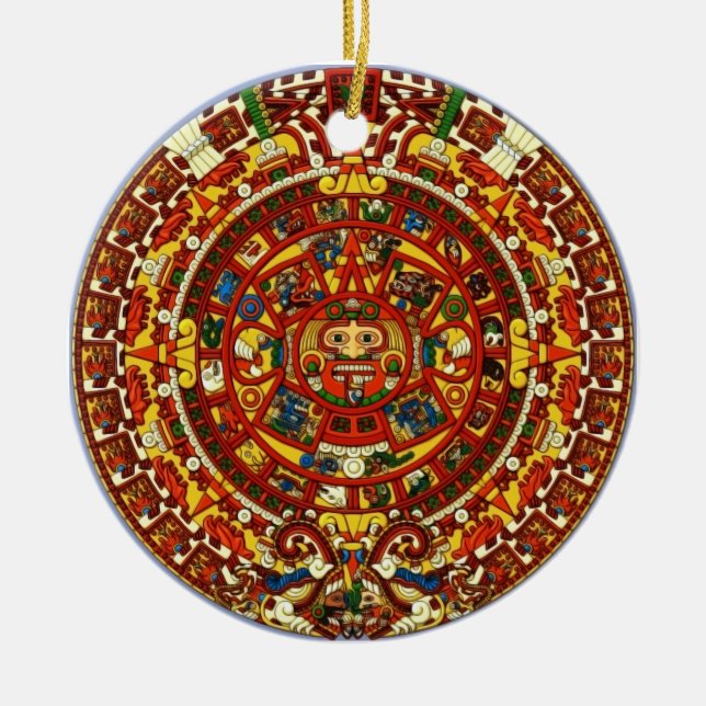 mayan kalender julgransprydnad keramik (Framsidan)