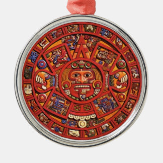 Mayan kalender julgransprydnad metall