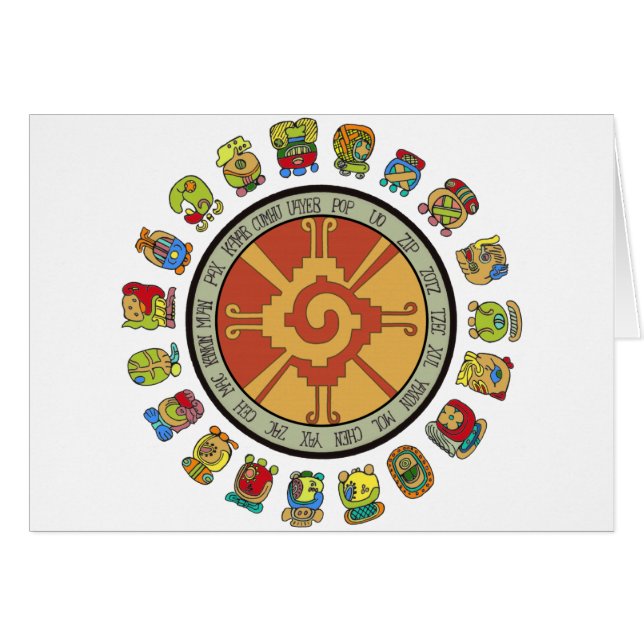 Mayan kalenderdesign hälsningskort (Framsidan Horizontal)