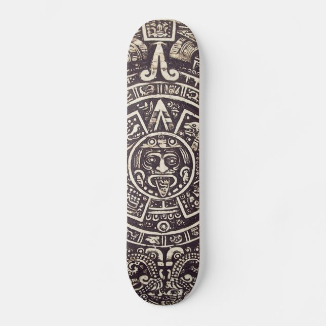 Mayan kalenderkonstskateboard skateboard bräda 19,5 cm (Framsida)