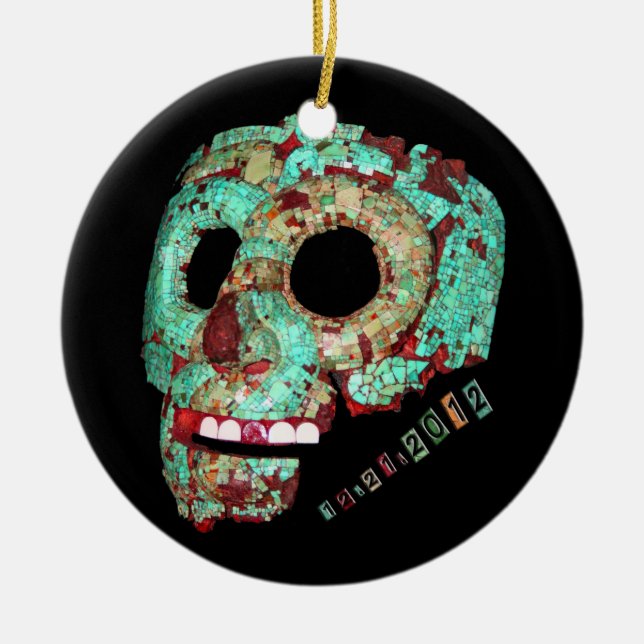 Mayan Mask-2012 Julgransprydnad Keramik (Framsidan)