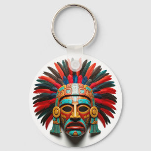 Mayan Mask Mexico Travel Nyckelring