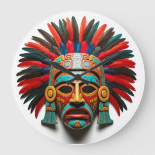 Mayan Mask Mexico Travel Stor Klocka