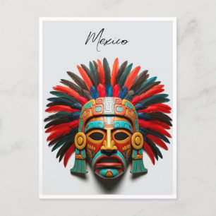 Mayan Mask Mexico Travel Vykort
