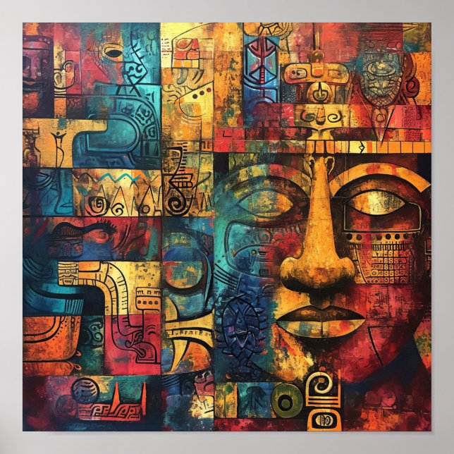 Mayan Matrix: Geometric Echoes Poster (Framsidan)