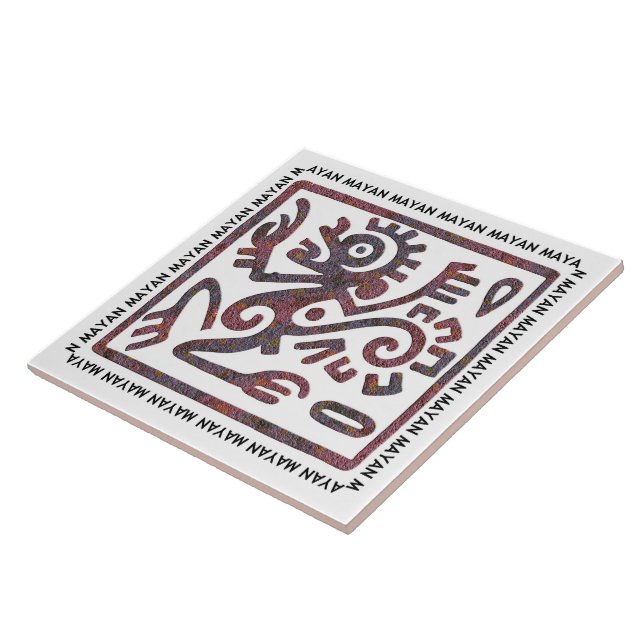Mayan Monkey Symbol Kakelplatta (Sidan)