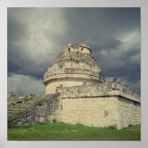 Mayan observatorium för El Caracol Poster