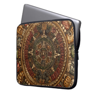 Mayan och Aztec kalender vid Grassrootsdesigns4u! Laptop Fodral