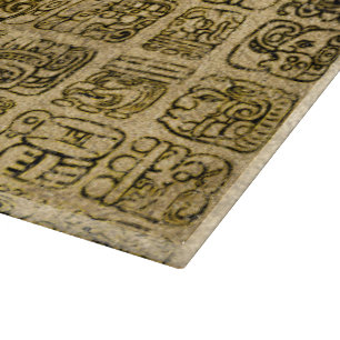 Mayan och aztec skåror som är guld- på vintage,