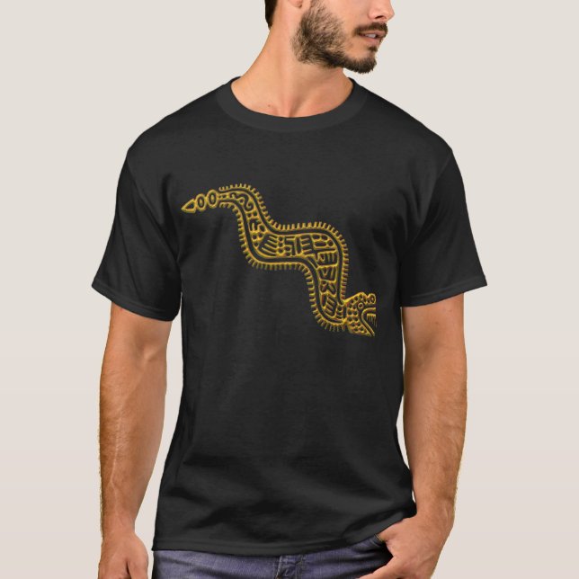Mayan Orm-guld Tee Shirt (Framsida)