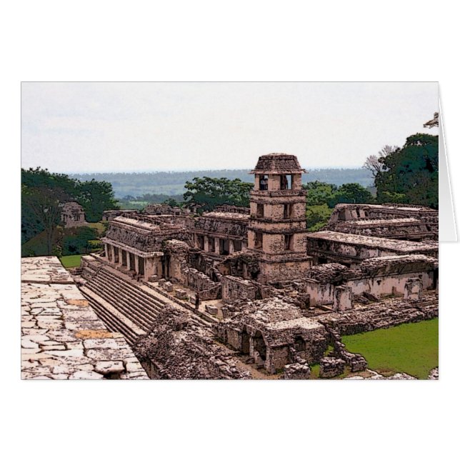 Mayan Palace, Palenque Hälsningskort (Framsidan Horizontal)