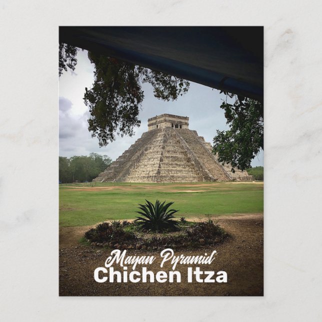 Mayan Pyramid CHICHEN ITZA Travel Souvenir Vykort (Framsida)