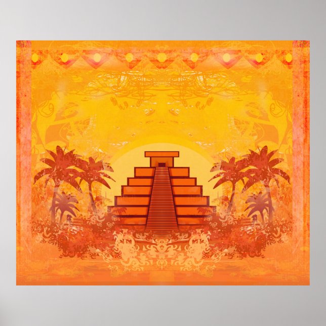 Mayan Pyramid, Mexiko Poster (Framsidan)