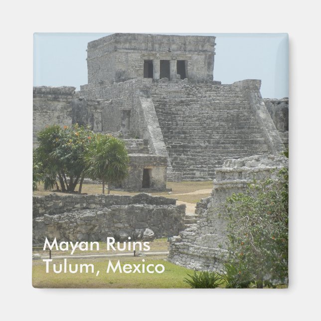 Mayan Ruins i Tulum, Mexiko Magnet (Framsidan)