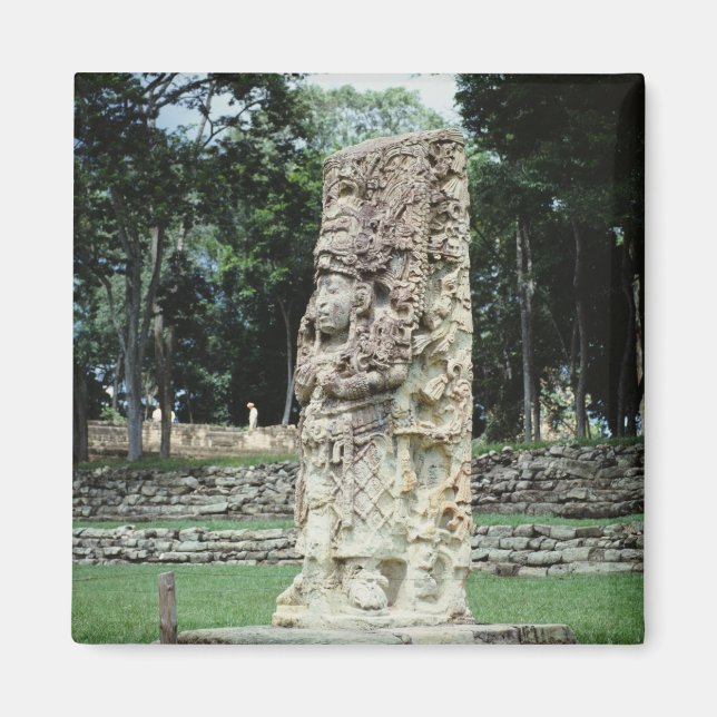 Mayan Ruins Photo Designad Square Färg Magnet (Framsidan)