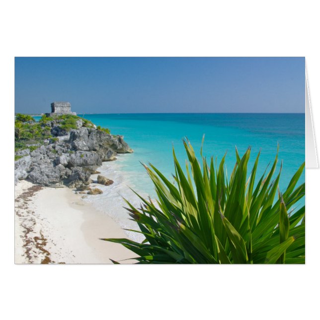 Mayan Ruins vid stranden i Tulum Hälsningskort (Framsidan Horizontal)