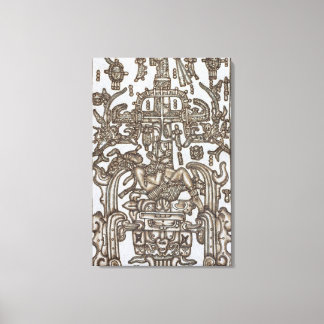 Mayan Ruler Pakal Kim den astronaut inslagna canva Canvastryck