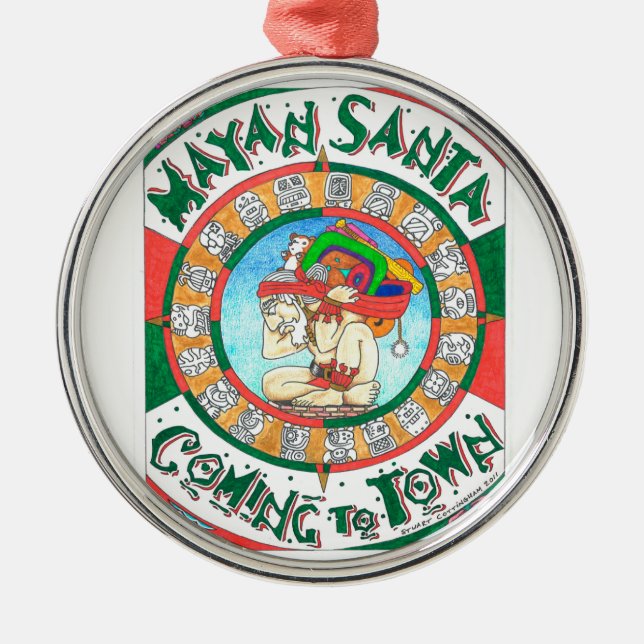 Mayan Santa prydnad Julgransprydnad Metall (Framsidan)
