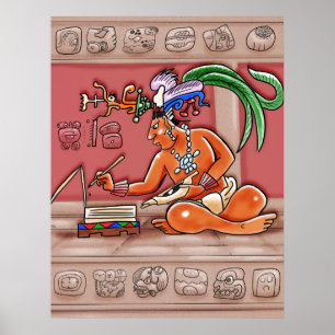 Mayan Scribe Poster