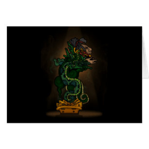 Mayan Serpent Gud Hälsningskort