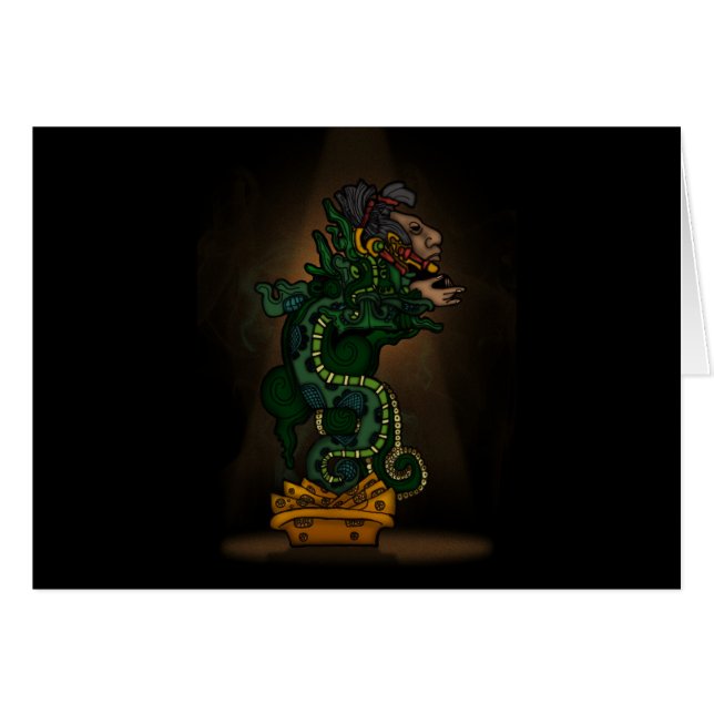 Mayan Serpent Gud Hälsningskort (Framsidan Horizontal)