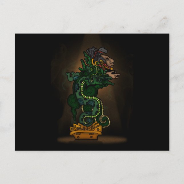 Mayan Serpent Gud Vykort (Framsida)