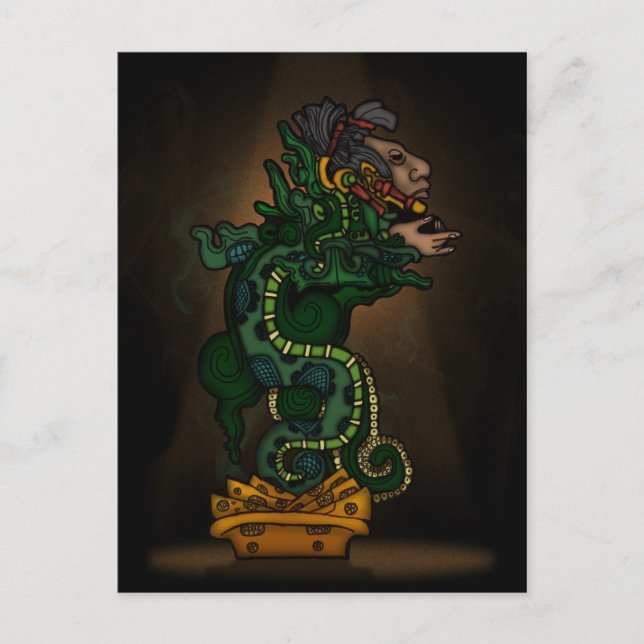 Mayan Serpent Gud Vykort (Framsida)